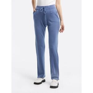 NAP‎ High Rise Cashmere Wool Straight Knit Pants Blue Medium